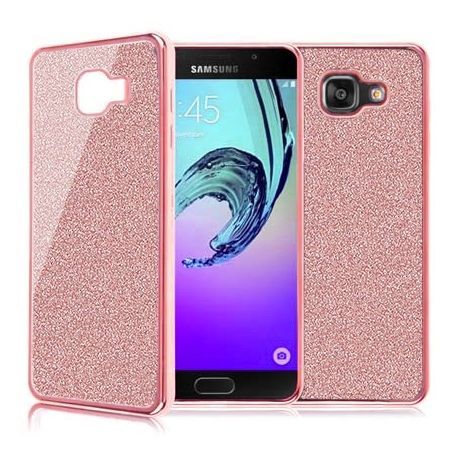 Galaxy A5 2016 etui brokat silikonowe platynowane SLIM tpu różowe.