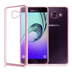 Samsung Galaxy A5 2017 przezroczyste etui platynowane SLIM - różowy.