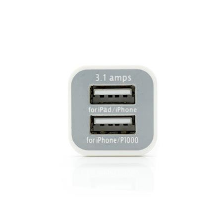Mocna Ładowarka samochodowa 2x USB do iPhone SE - Biały.