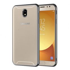 Samsung Galaxy J7 2017 - przezroczyste etui platynowane SLIM - Grafitowy.