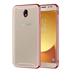 Samsung Galaxy J5 2017 - przezroczyste etui platynowane SLIM - Różowy.