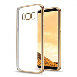 Etui na Samsung Galaxy S8 - silikonowe platynowane SLIM - Złoty.