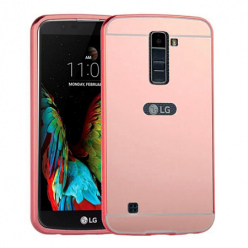 Etui na LG K8  - Mirror bumper case - Różowy.