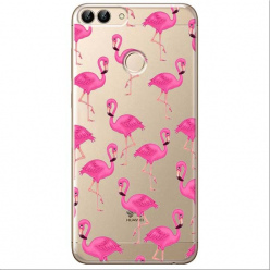 Etui na Huawei P Smart - Różowe flamingi.