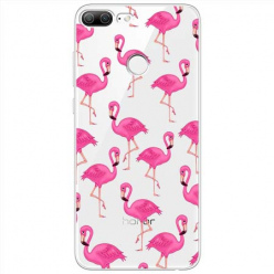 Etui na Huawei Honor 9 Lite - Różowe flamingi.