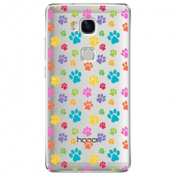 Etui na Huawei Honor 5X - Kolorowe psie łapki.