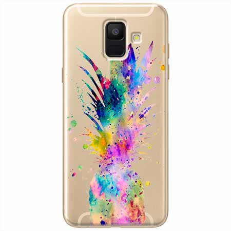 Etui na Samsung Galaxy A6 2018 - Watercolor ananasowa eksplozja.