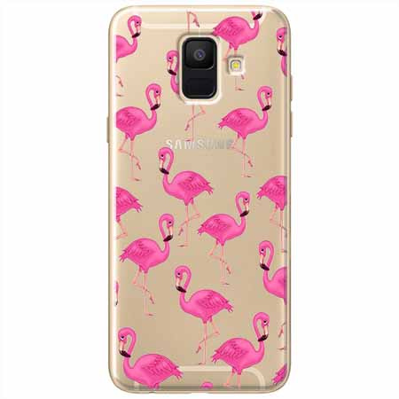Etui na Samsung Galaxy A6 2018 - Różowe flamingi.