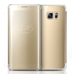 Etui na Samsung Galaxy S7 - Flip Clear View z klapką - Złoty.