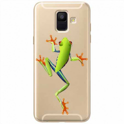 Etui na Samsung Galaxy A8 2018 - Zielona żabka.