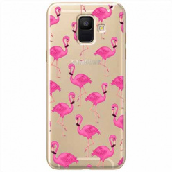 Etui na Samsung Galaxy A8 2018 - Różowe flamingi.