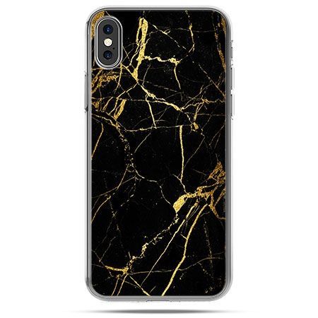 Etui na telefon iPhone XS - złoty marmur