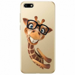 Etui na telefon Huawei Y5 2018 - Wesoła żyrafa w okularach.