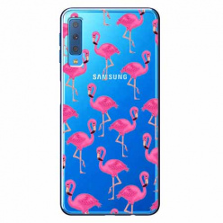 Etui na Samsung Galaxy A7 2018 - Różowe flamingi.