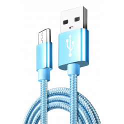 Kabel Micro-USB do szybkiego ładowania QUICK CHARGE 3.0 - Niebieski.