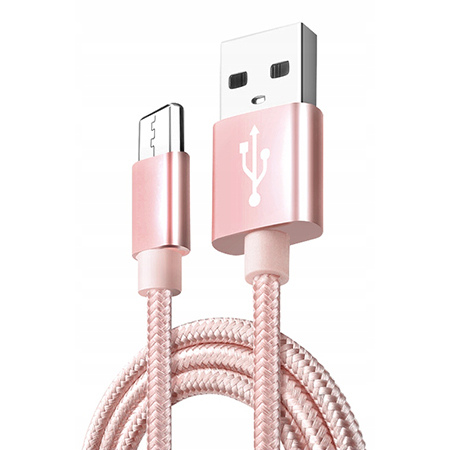 Kabel Micro-USB do szybkiego ładowania QUICK CHARGE 3.0 - Różowy.