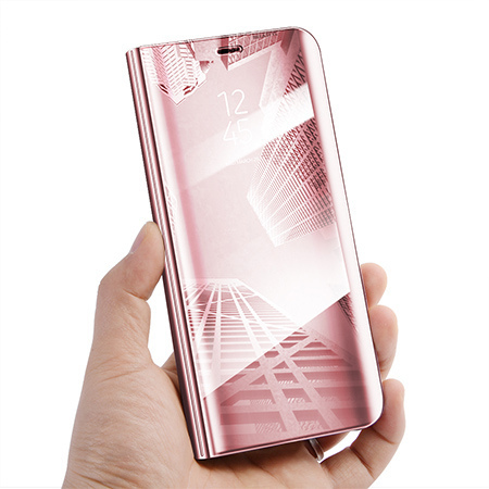 Etui na Huawei P30 Lite - Flip Clear View z klapką - Różowy.