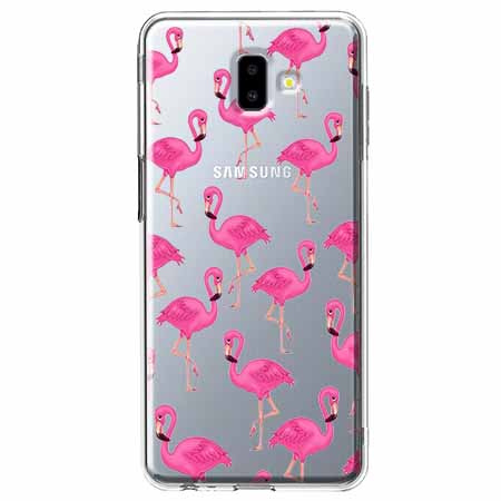 Etui na Galaxy J6 Plus - Różowe flamingi.