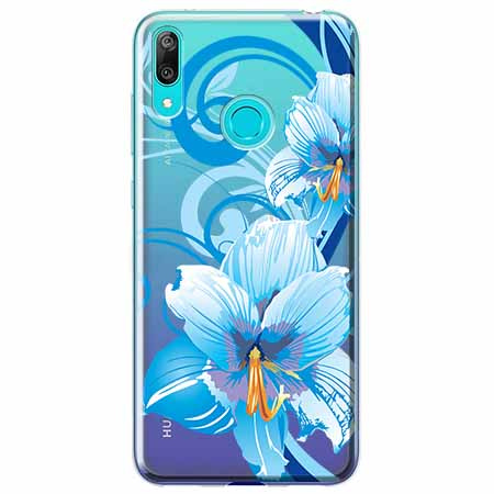 Etui na Huawei P Smart 2019 - Niebieski kwiat północy.