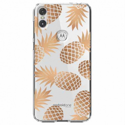 Etui na Motorola One - Złote ananasy.