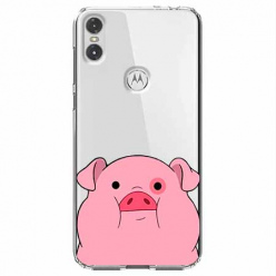 Etui na Motorola One - Słodka różowa świnka.