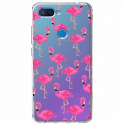 Etui na Xiaomi Mi 8 Lite - Różowe flamingi.