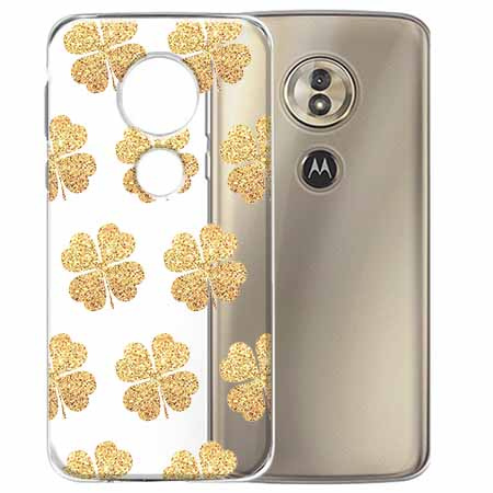 Etui na Motorola G6 Play - Złote koniczynki 