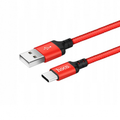 Mocny kabel do ładowania Typ-C firmy HOCO 1m - Czerwony