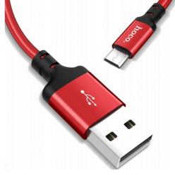 Mocny kabel do telefonu Micro-USB firmy HOCO 1m - Czerwony