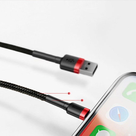 Baseus kabel Lightning iPhone Nylonowy 1m - Czerwony
