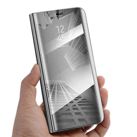 Etui na Huawei P20 Lite - Flip Clear View z klapką - Srebrny.