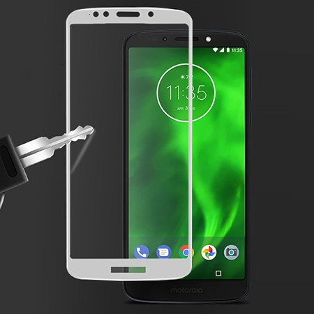 Motorola Moto G7 Power hartowane szkło 5D Full Glue - Biały.