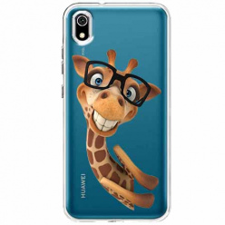 Etui na telefon Huawei Y5 2019 - Wesoła żyrafa w okularach.