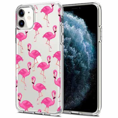 Etui na telefon Apple iPhone 11 - Różowe flamingi.