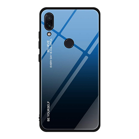 Etui na telefon Huawei P Smart 2019 - Ombre Glass - Czarno/Niebieski.