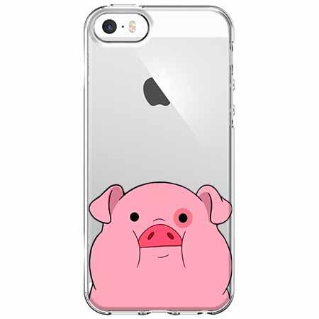 Etui na iPhone 5 , 5s - Słodka różowa świnka.