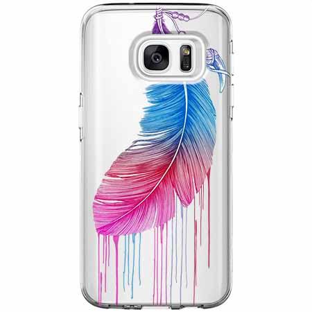 Etui na Galaxy S7 Edge - Watercolor piórko.