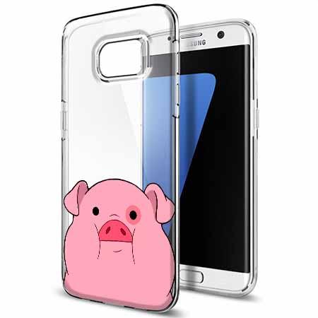 Etui na Galaxy S7 Edge - Słodka różowa świnka.